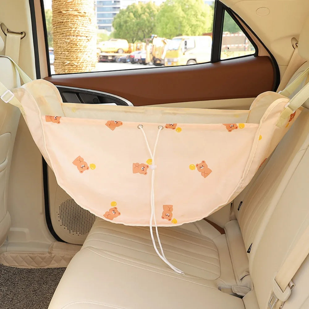 Multifunctional Car Storage Net Mesh Bag Portable Hanging Bag Large Capacity Cute Design Auto Trunk Organizer Car Storage