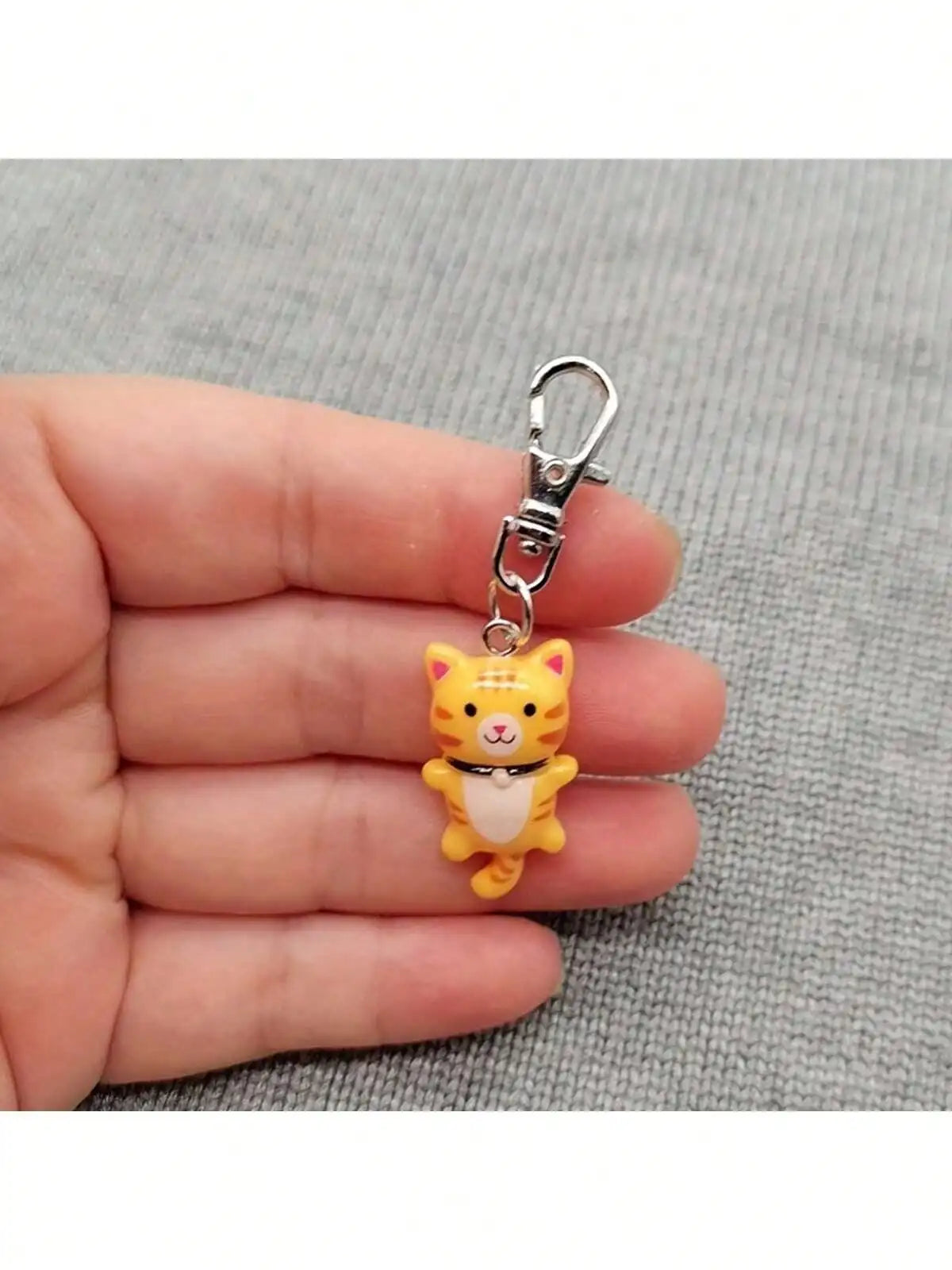 7pcs Cat Keychain For Men And Women Cartoon Accessories Durable Keyring With Lobster Clasp Decorative Gift For Bags Car Keys