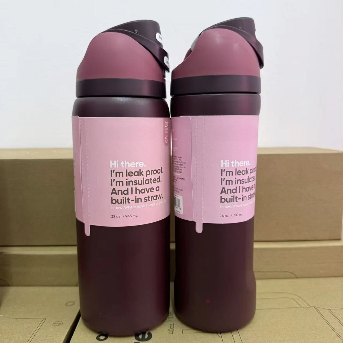 Stainless Steel Water Bottle 32oz Vacuum Insulated Water Bottle with Straw & Leak-Proof Lid Portable Handheld Vacuum Flasks