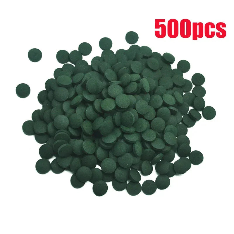 100/200/300/500pcs High Purity Spirulina Tablets Spiral Seaweed Enrichment Favorite Pets Food Fish Crystal Red Shrimp Fish Food