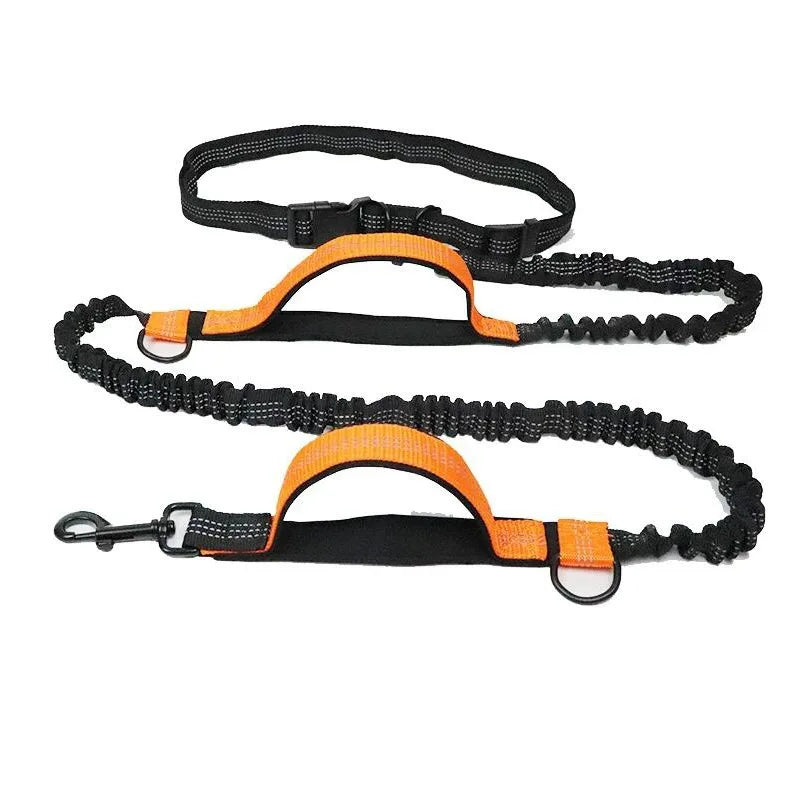 Pet Retractable Belt Leash For Running Reflective Retractable Hand Free Dog Leash with Adjustable Waist Rope For Outdoor Running
