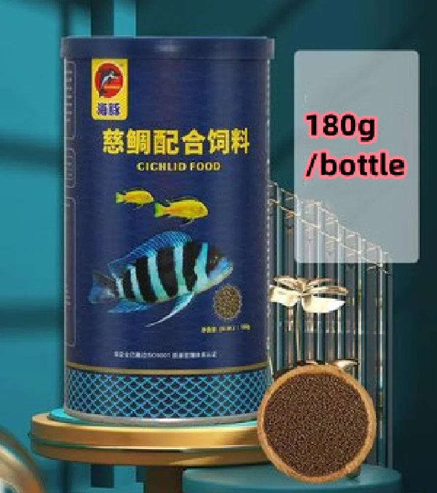 c40g-180g Bottle Ornamental Cichlid Pellets Goldfish Carp Guppies Small Medium Tropical Fish Food Aquarium Fish Tank Feed