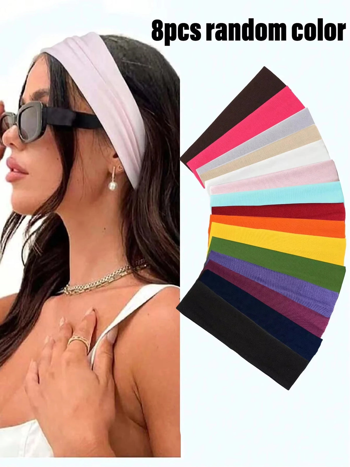 Random style anti slip headband for women's fashion sports headband, soft fabric elastic headband, suitable for wearing during exercise, yoga, and running, women's hair accessories