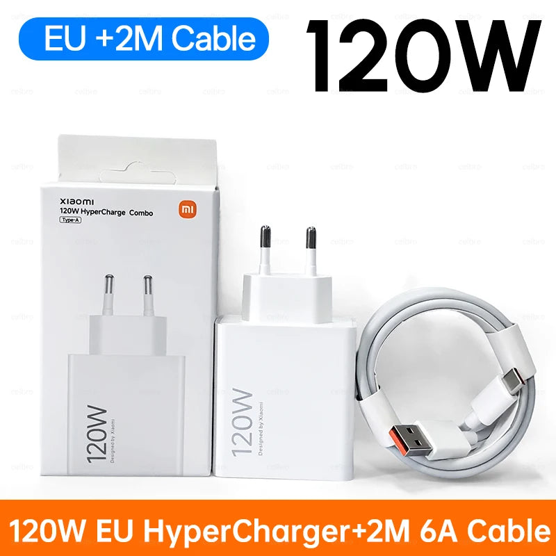 120W Xiaomi Super Fast Charger 100W Turbo Hyper Charge Adapter Mi 17 15 14 13 11T Ultra Pro Redmi 12C Note 14 POCO F6 F7 X7 Pro