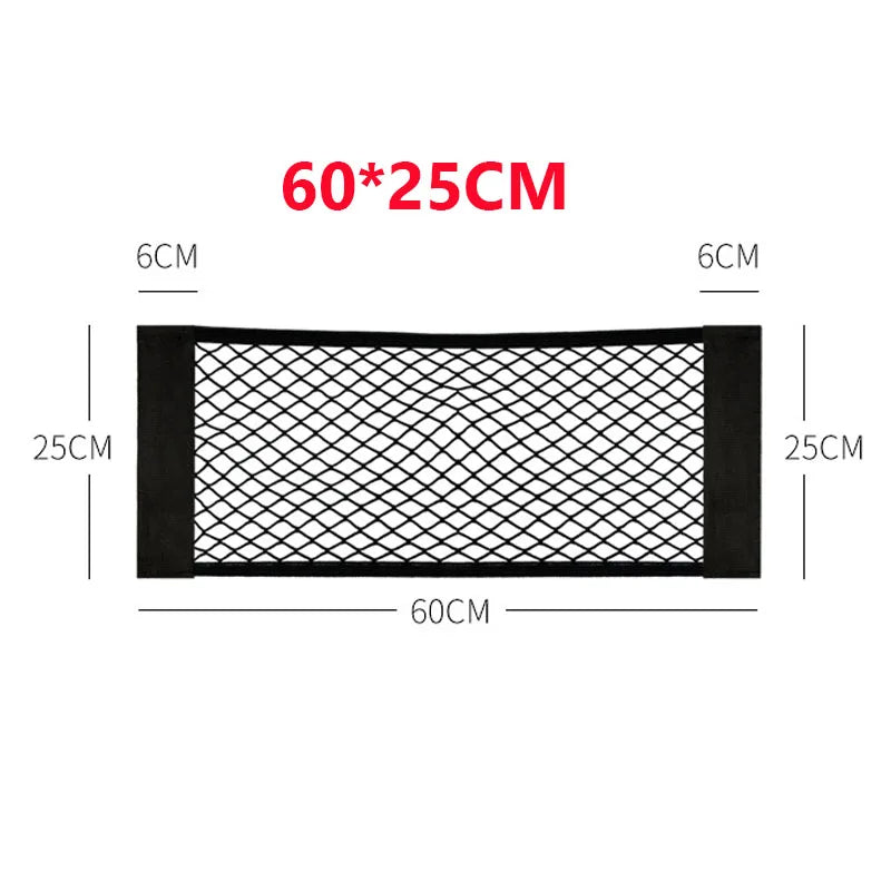 Car Trunk Storage Bag Nylon Mesh Nets Auto Back Rear Trunk Organizer Elastic String Luggage Net Holder Pocket Vehicle supplies