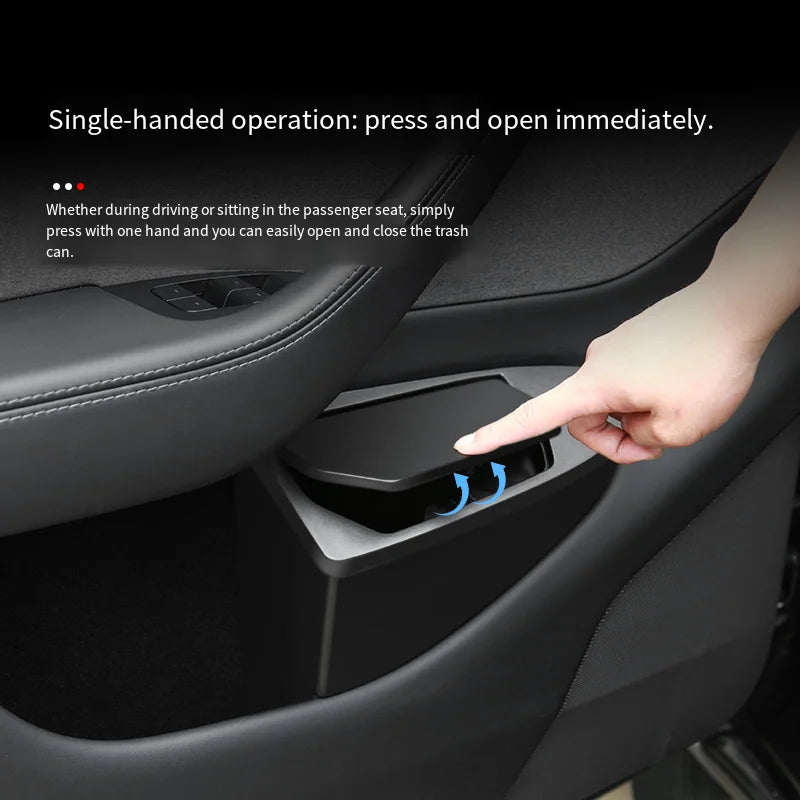 Suitable for Tesla Model Y Juniper door storage box multifunctional storage box car front door storage trash can