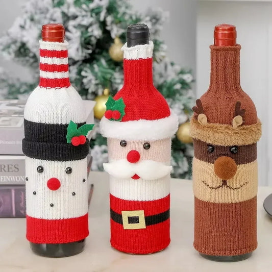 Christmas Wine Bottle Cover Set