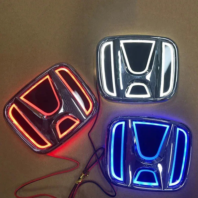 5D Car Rear LED Emblem Light Badge Sticker for Honda Logo Fit Civic Accord Odyssey Pilot CRV XRV City Auto Decals Accessories