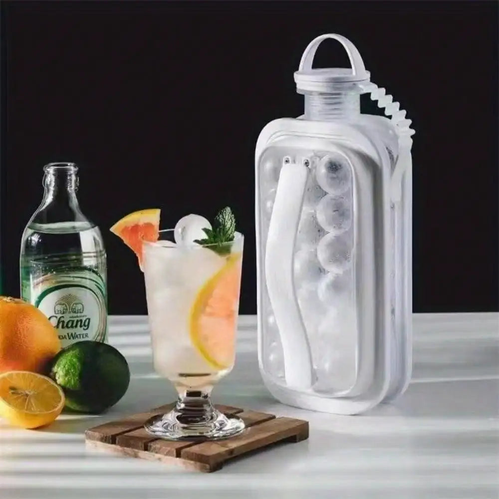 Portable Large Capacity Silicone Ice Mold Pot Tray Compatible with S Shaped Transparent Water Bottle Ice Maker for Home Fridge