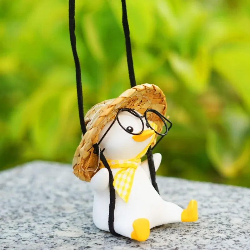 Swing Car Pendant for Car Rear View Mirrior Hanging Accessories Swing Duck Cute Car Decor Car Gift