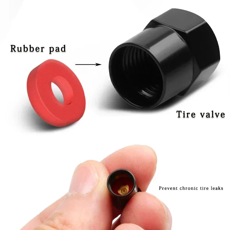 4PC Metal Car Badges Wheel Tire Valve Caps Covers Auto Accessories For Skoda S Kodiaq Octavia 2 3 Yeti Karoq Rapid Fabia VII VRS