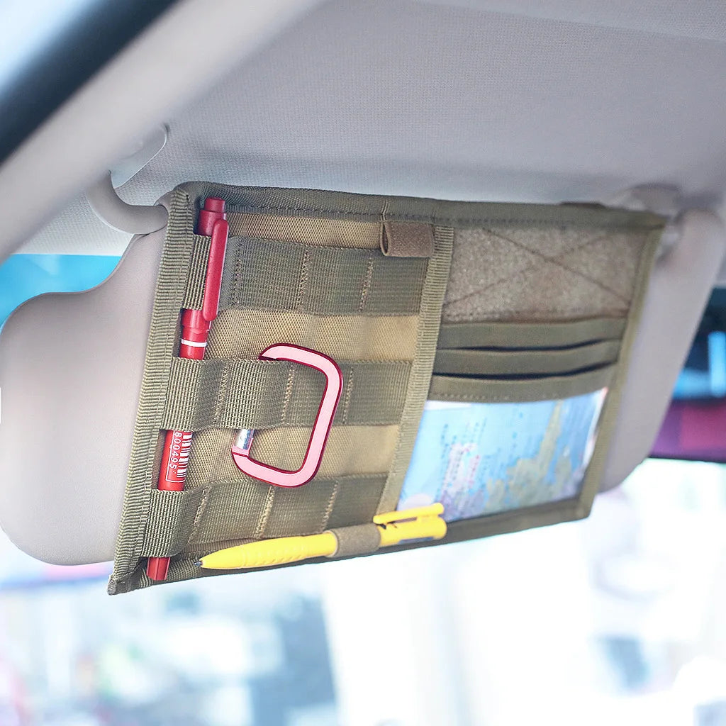 Tactical Army Hunting Universal Car Auto Visor Organizer Holder Case for Car Accessories Sun Visor Molle Organizador Bag Pouch