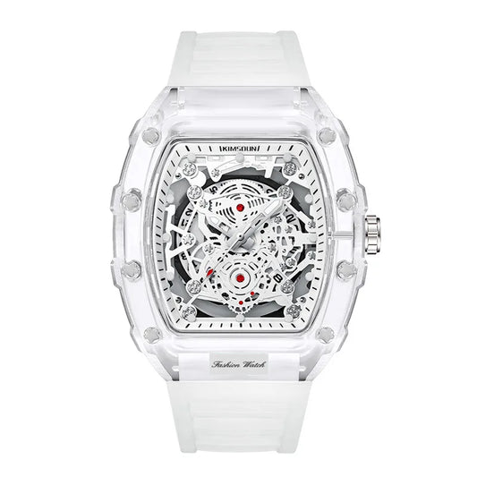 UTHAI BK134 Fashionable Men Watch Barrel Shaped Transparent Waterproof Quartz Watch Sports Clock Gift Watches for Man