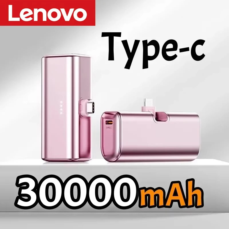 Lenovo 225W Fast Charging USB C Power Bank 500000mAh Mini Portable Charger for iPhone 15 16 Android Devices Travel Battery Pack