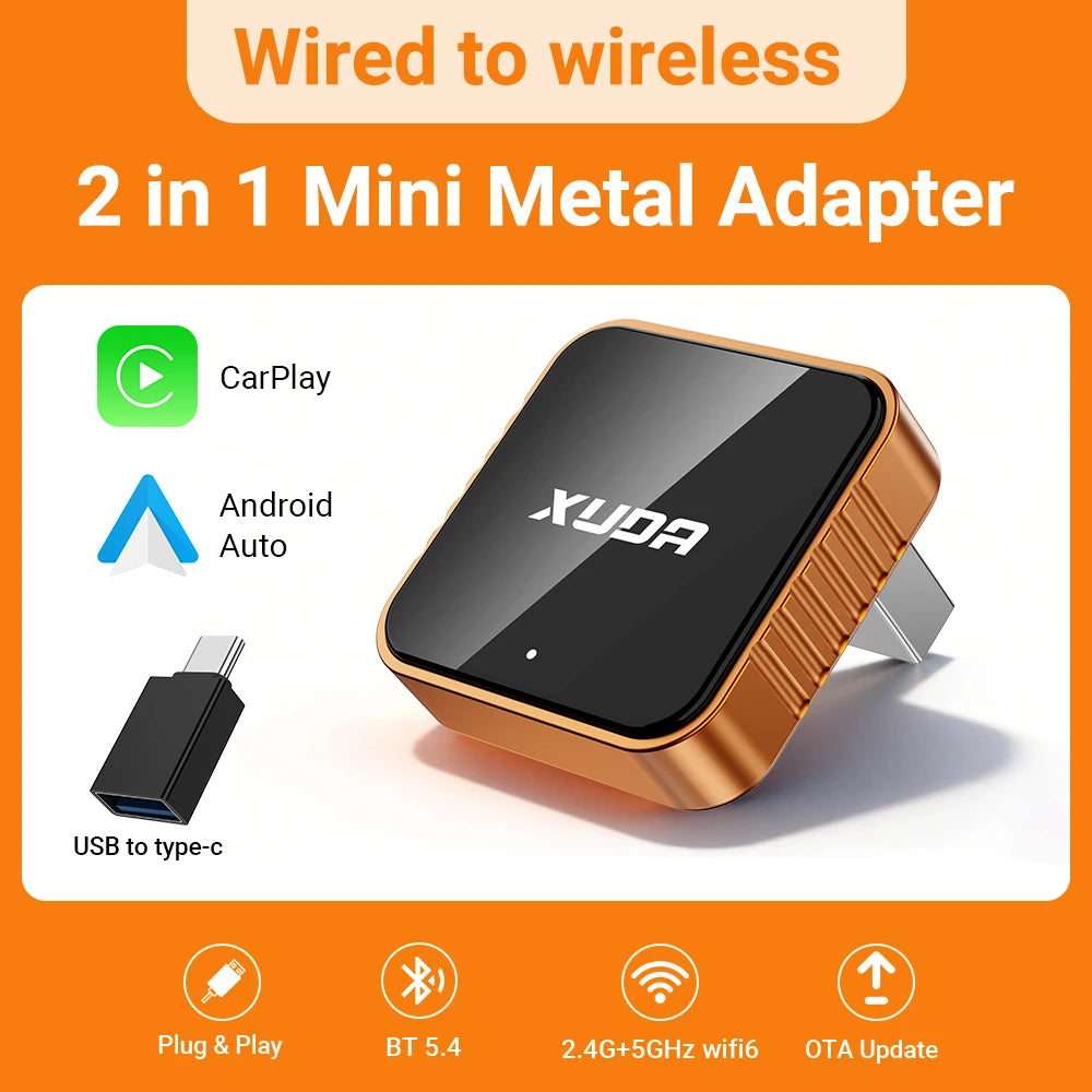 2025 New Upgrade CarPlay Box Stable Wireless Smart Connection Instant Pairing Drive Smarter Plug&Play Wired to Wireless Mini Box