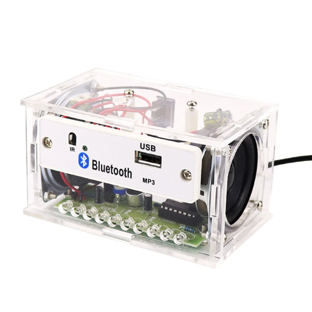 White DIY Electronic Kit Bluetooth Speaker Teaching Practice Bluetooth Stereo Speaker Electronics DIY Soldering Project Kit
