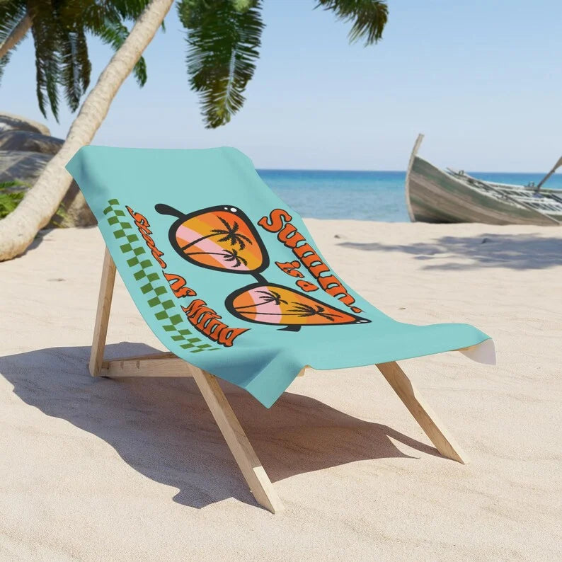 Cute Summer Towel, Quick Dry Absorbent Microfiber Beach Towel, Great for Beach & Pool Days Beach Towel Towels Bathroom