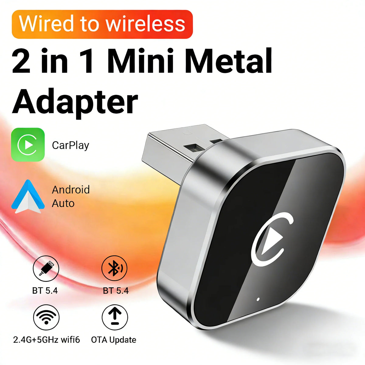 2025 New Upgrade CarPlay Box Stable Wireless Smart Connection Instant Pairing Drive Smarter Plug&Play Wired to Wireless Mini Box