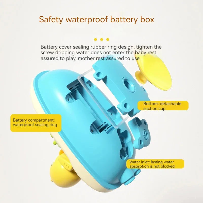 Cute Duck Bathtub Boat Toy with 3 Emotional Ducks Automatic Water Spray Toys