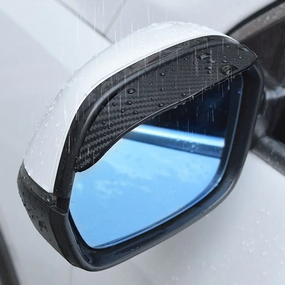One Pair/2pcs New Car Protective Film Weather Visor Carbon Fiber Rear View Mirror Rearview Mirror Rain Eyebrow