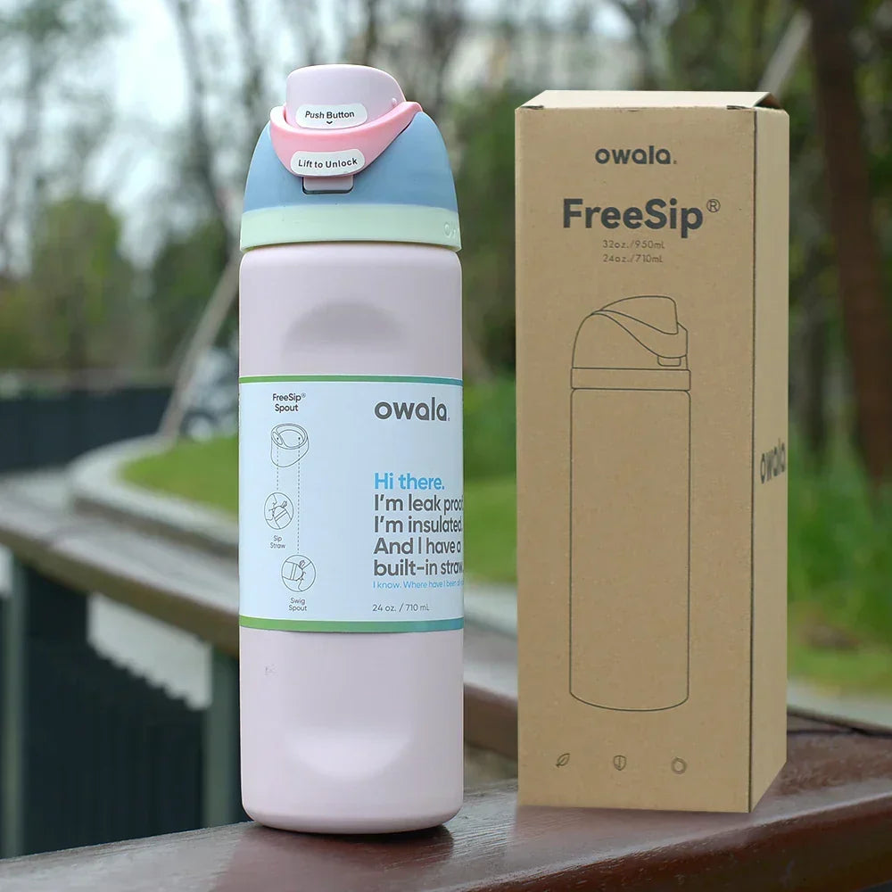 Owala FreeSip Blue Bow Tie Bottle