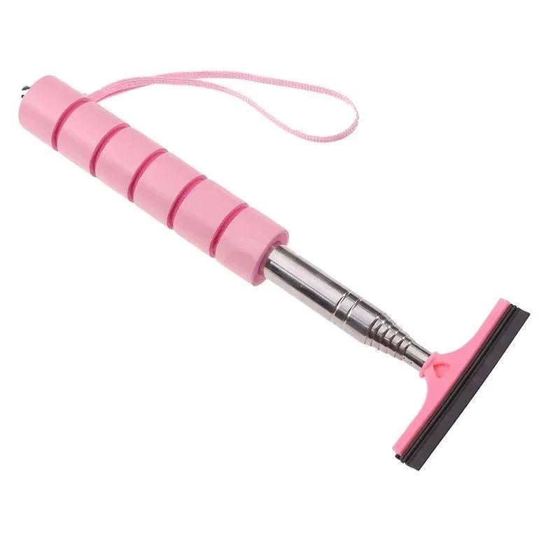 Car Rearview Mirror Wiper Stainless Steel Telescopic Retractable Layered Brush Head Auto Mirror Wash Cleaning Brush Wiper
