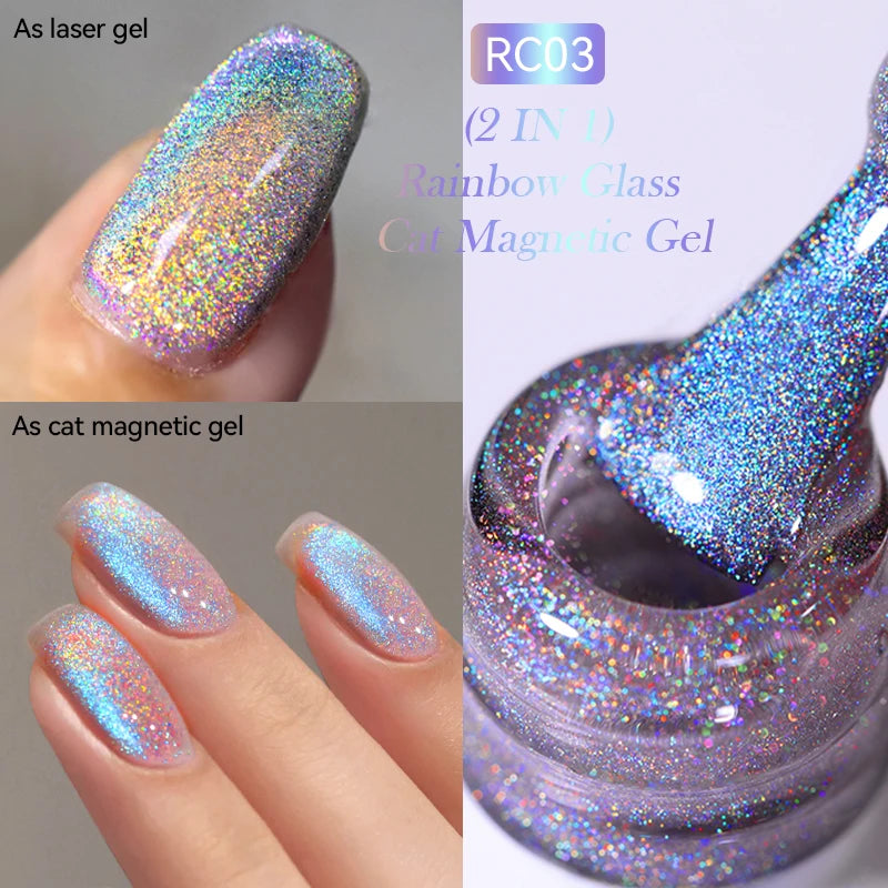 LILYCUTE 7ml 9D Cat Magnetic Gel Nail Polish Iridescent Magnet Semi