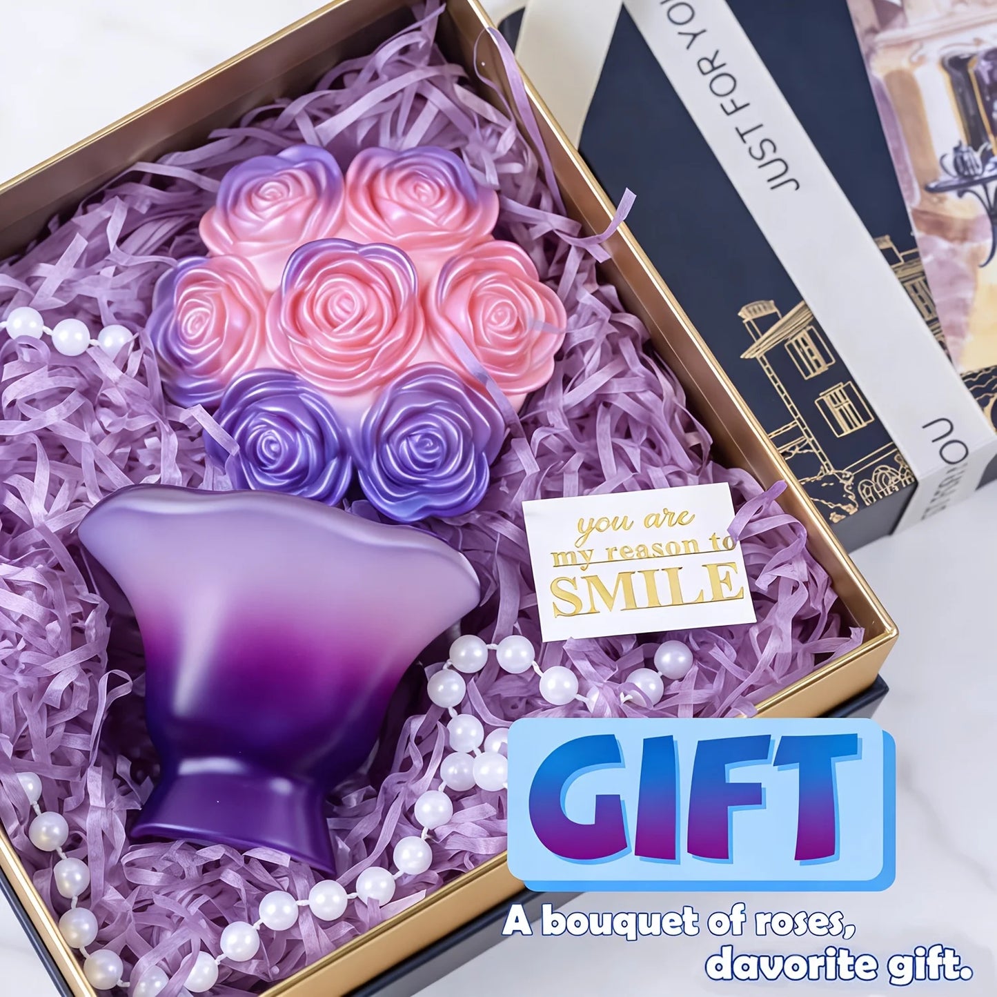 Set of hand-held rose jar molds with LIDS