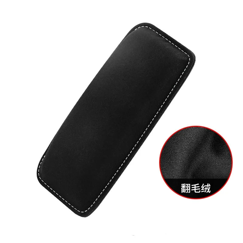 Comfortable Suede Car Pillow, Memory Foam Leg Pad for Auto Seat, Elastic Headrest Cushion Knee Support