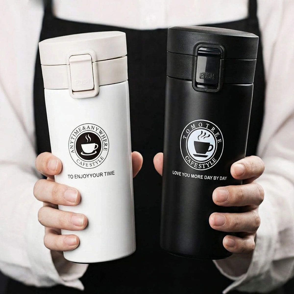 380/510ML Stainless Steel Thermo Bottle Coffee Cup  Outdoor Sports Vacuum Flask Car Thermal Cup Keeps Cold and Heat Thermal Mug