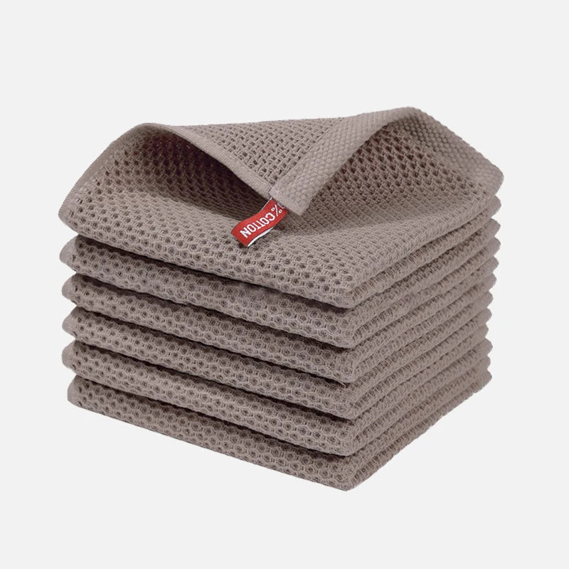 New 100% Cotton Dishcloth Ultra Soft Absorbent Kitchen Towel Household Cleaning Cloth Kitchen Tools Gadgets Wash Cloth Dish Rag