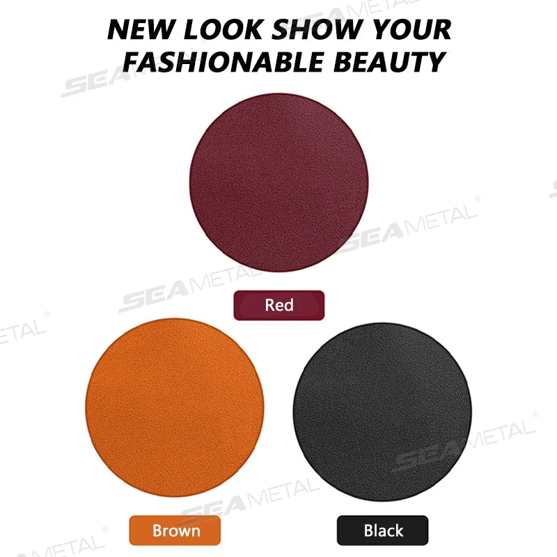 SEAMETAL Microfiber Leather Coaster Car Water Cup Coaster Anti-noise Water Cup Cushion For Office Home Vehicle Insulation Mats