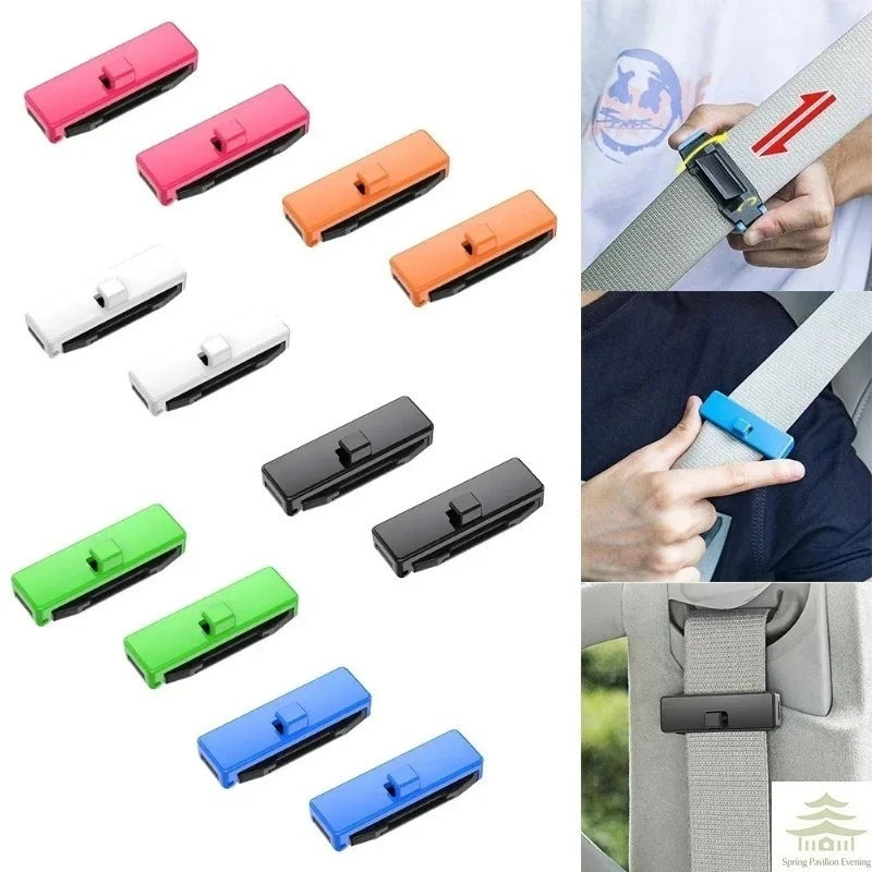2Pcs Adjustable Car Safety Seat Belts Holder Stopper Buckle Clamp Car Seat Belt Fixing Clips Car Seat Belt Ornaments Accessories