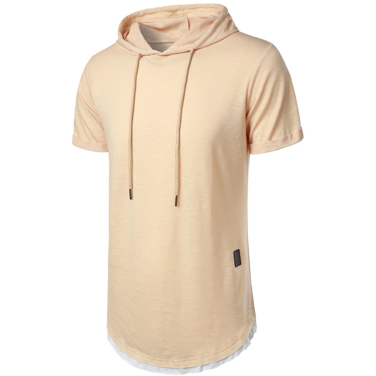 New men's summer hooded T-shirt Men's solid color top men's short sleeve T-shirt Hoodie casual fashion men's short sleeve