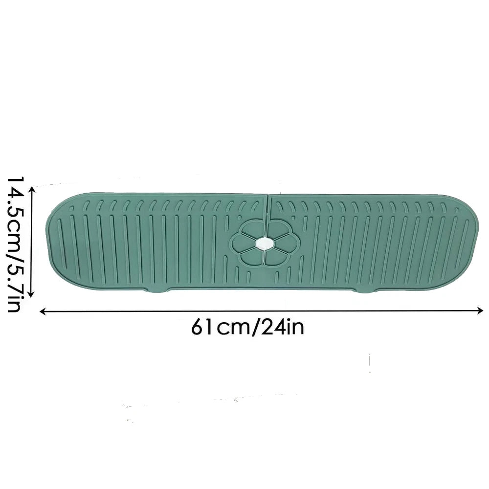 Kitchen Faucet Splash Pad Silicone Sink Faucet Splash Guard Mat Sponge Drain Pad Countertop Protector for Kitchen Bath Gadgets