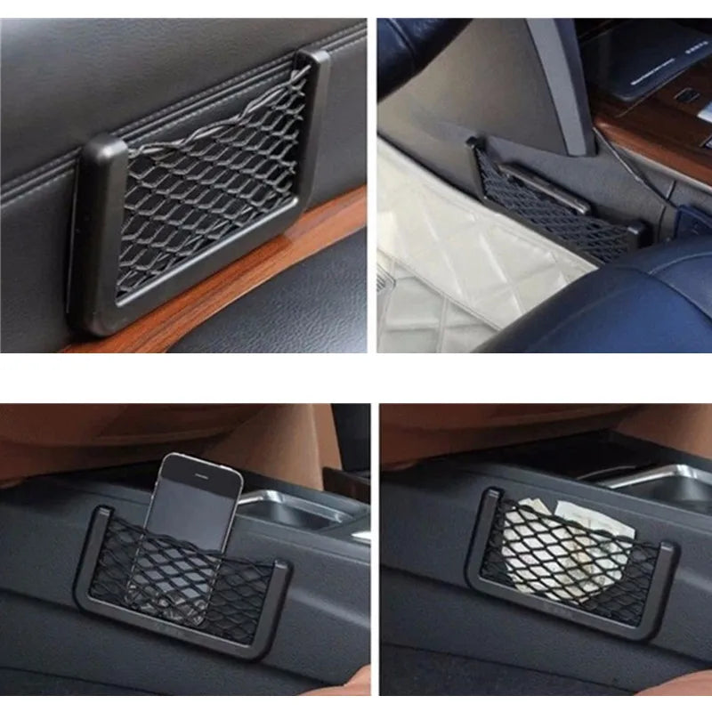 1Pcs Car Organizer Storage Bag Paste Net Pocket for Ford Focus MK2 MK3 MK4 Fiesta Ecosport Mondeo Fusion kuga Escape