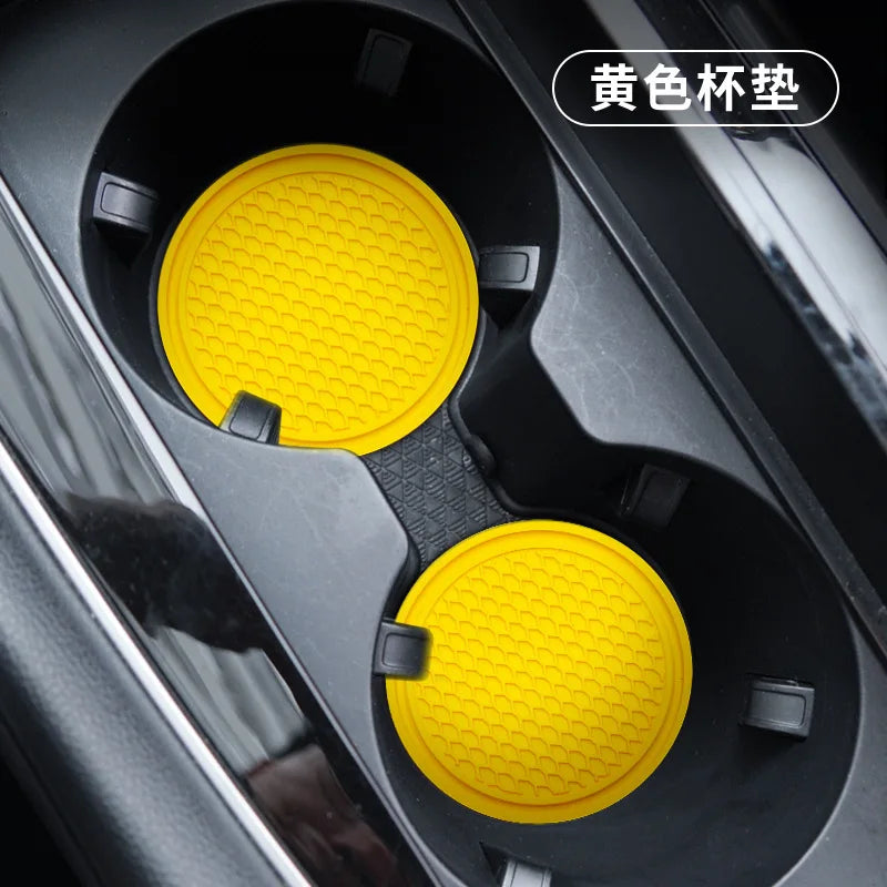 2pcs Car Auto Cup Holder Anti Slip Insert Coasters Pads Interior Accessories Universal Fits Perfectly For Most Cups