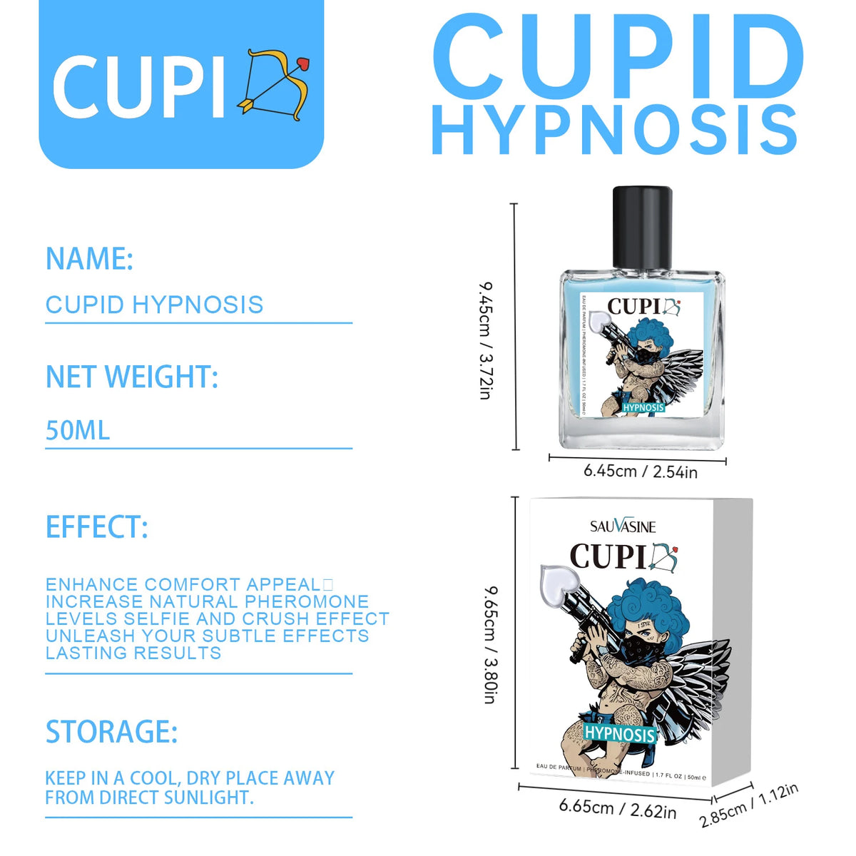 Cupid Hypnosis 2.0 Pheromone Cologne for Men - 50ml (1.7 oz) - Cupid Fragrances
