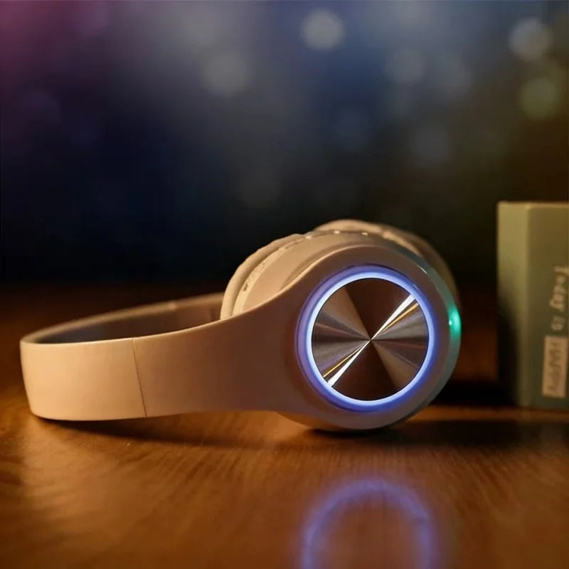 Bluetooth Headphones RGB Lighting Noise Cancellation Foldable Headsets Over Ear Stereo HIFI Sports Headset TF Music Player B39