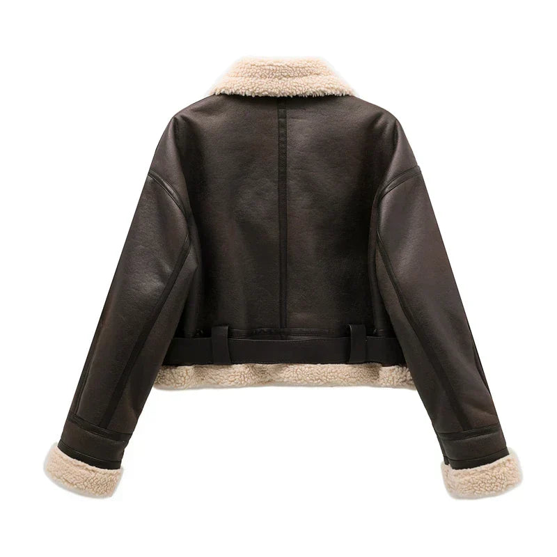 Vintage Warm Faux Shearling Jacket