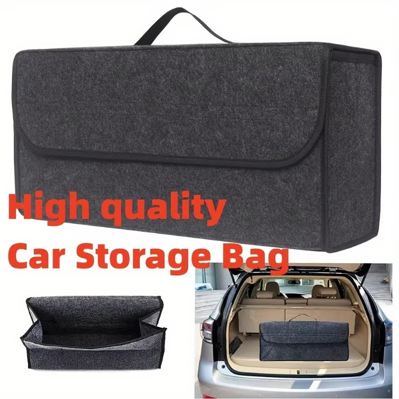 Car Trunk Organizer Soft Felt Storage Box Accessories Large Anti Slip Compartment Boot Storage Organizer Tool Car Storage Bag