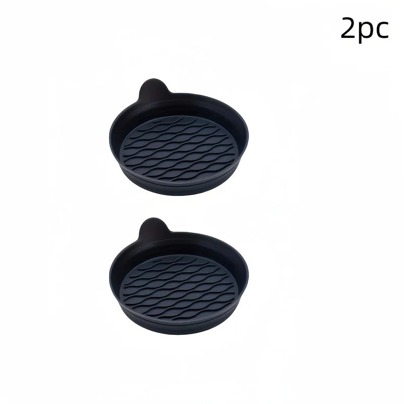 2-Piece silicone car coaster with non-slip coaster - durable interior accessories, car silicone coaster car