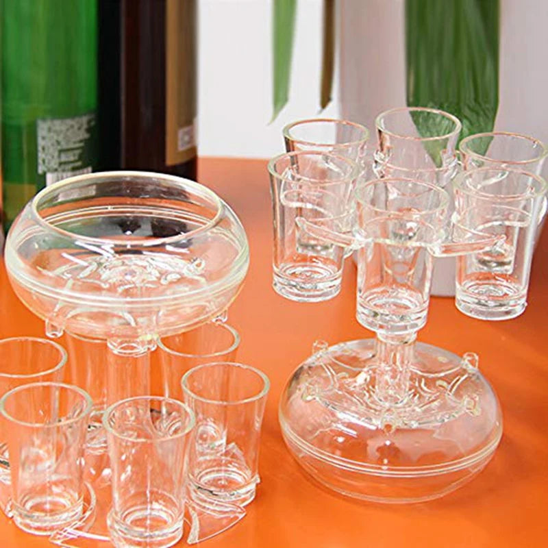 BAAG-6 Cups Glass Dispenser And Holder,Cups Dispenser For Filling Liquids,Multiple 6 Cups Dispenser,Bar Cups Dispenser