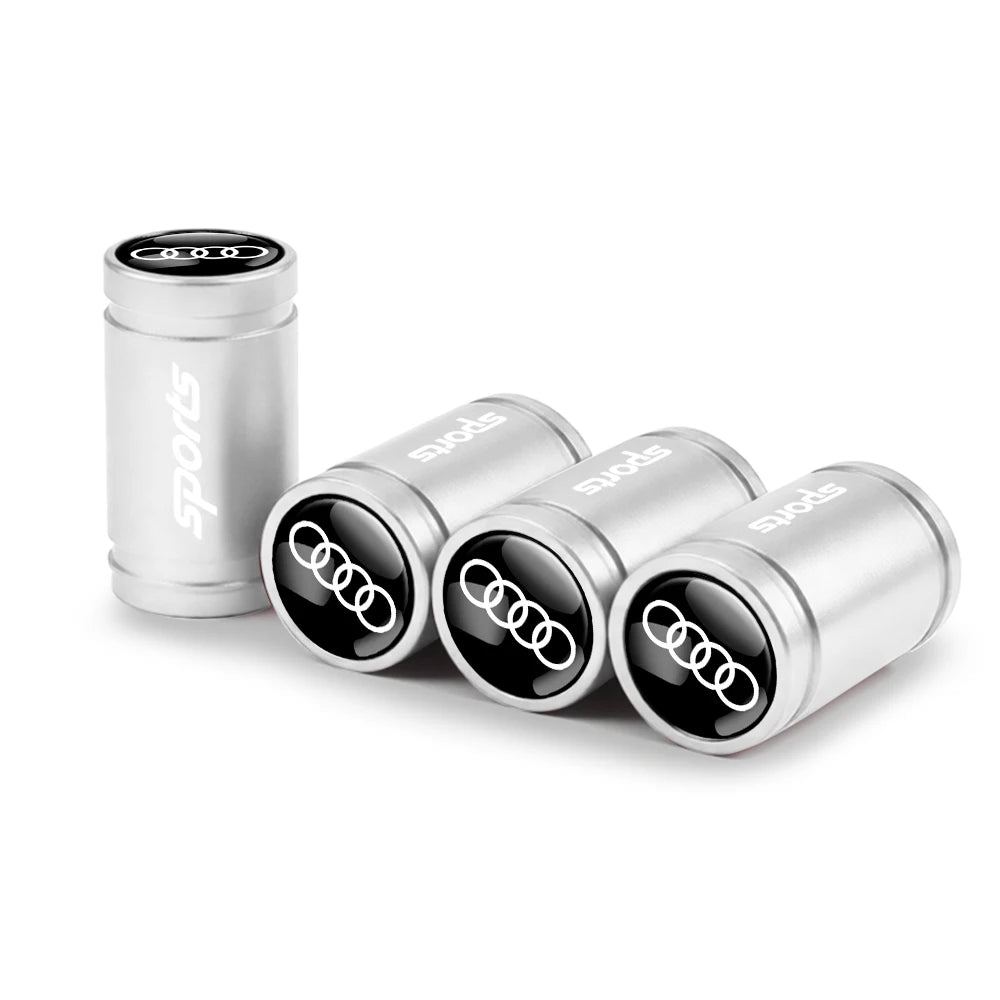4pcs 3D Metal Car Wheel Tire Valve Air Stem Cap Covers for Audi A3 B5 B6 B7 B8 B9 8P 8V 8L A5 A4 C6 A6 RS Sline Q5 Q3 Q7 Quattro
