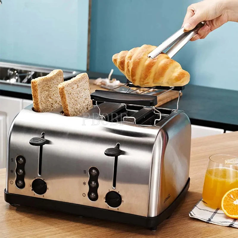 PBOBP Stainless Steel Automatic Electric Toaster Sandwich Maker Bread Baking Machine 2 Slices Slot Grill Oven Breakfast Machine