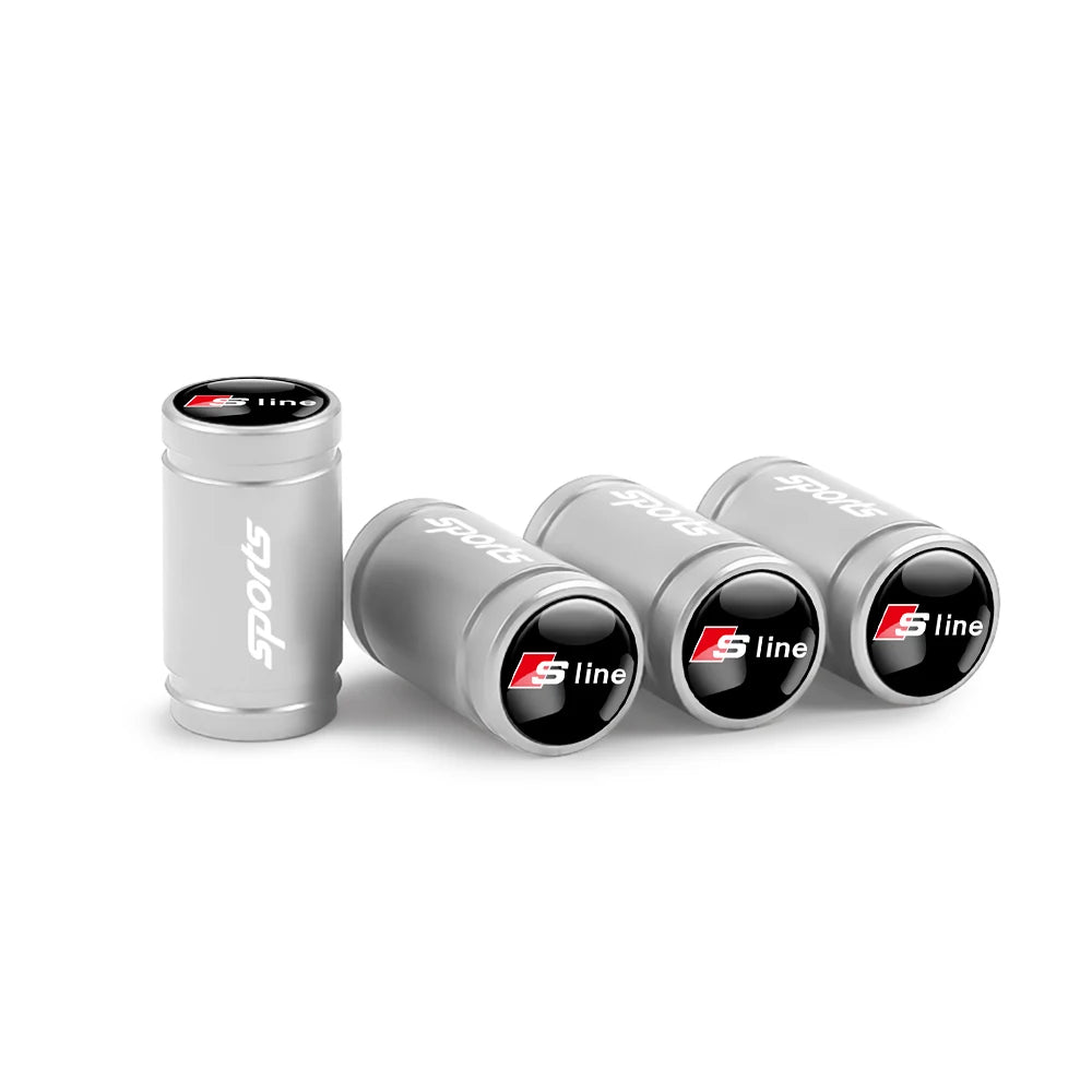 4pcs 3D Metal Car Wheel Tire Valve Air Stem Cap Covers for Audi A3 B5 B6 B7 B8 B9 8P 8V 8L A5 A4 C6 A6 RS Sline Q5 Q3 Q7 Quattro