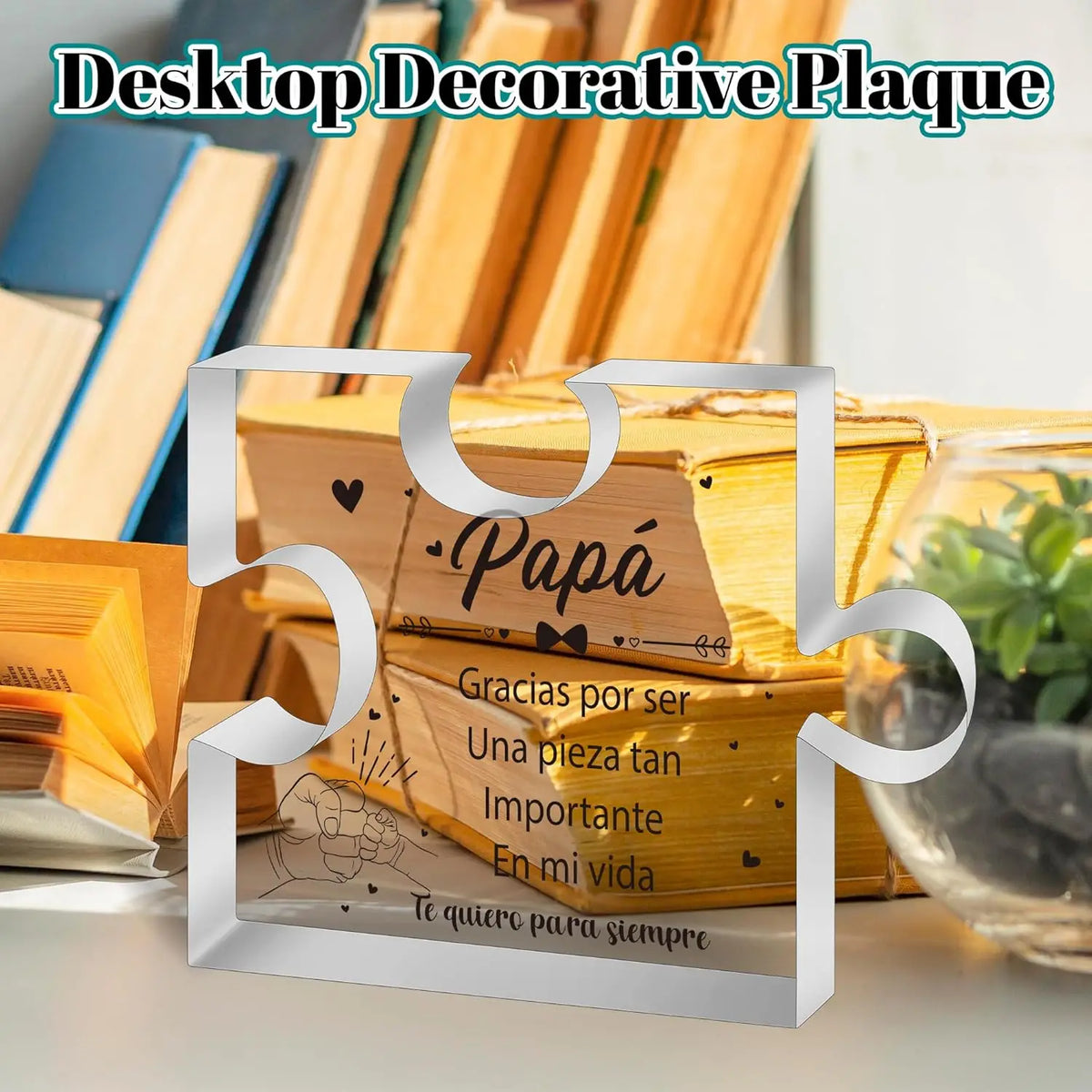 Dad Gift Acrylic Puzzle Plaque Office Desk Decor Keepsake