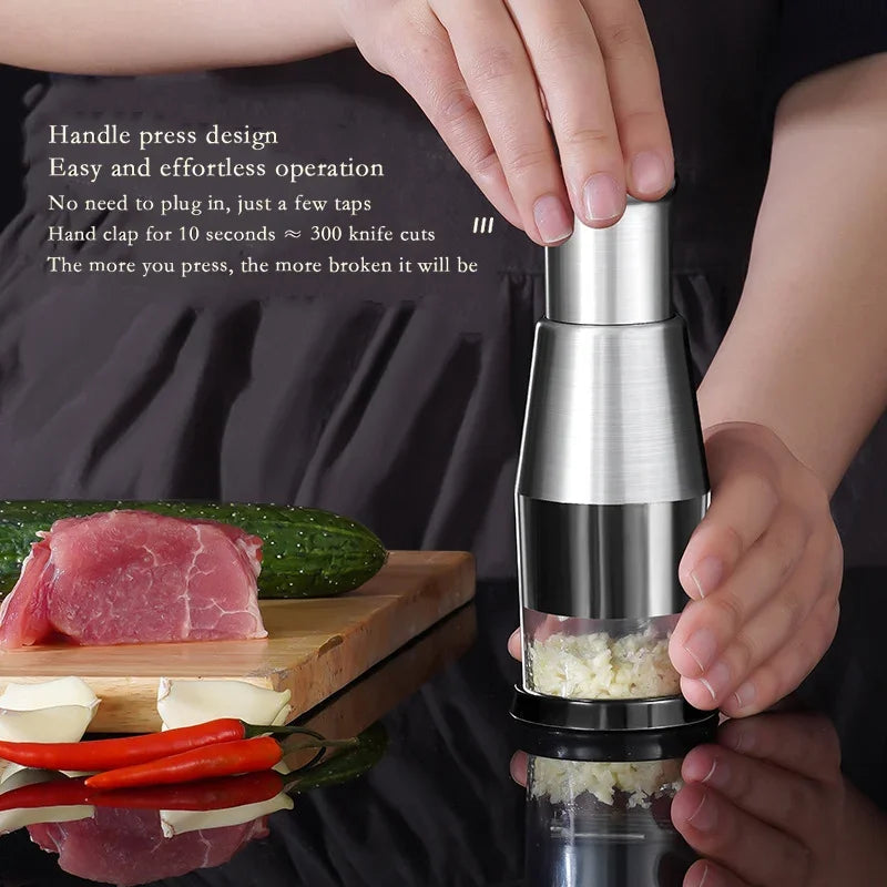 Manual Onion Chopper Garlic Crusher Hand Presser Food Cutter Meat Mincer Handheld Press for Vegetable Grinder Kitchen Tool