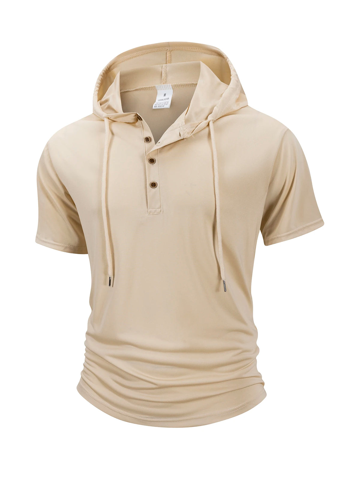 Summer Men's Casual Hooded T-shirt Loose Solid Color Lightweight Short Sleeved Male Outdoor Sports Hoodies Tee Tops