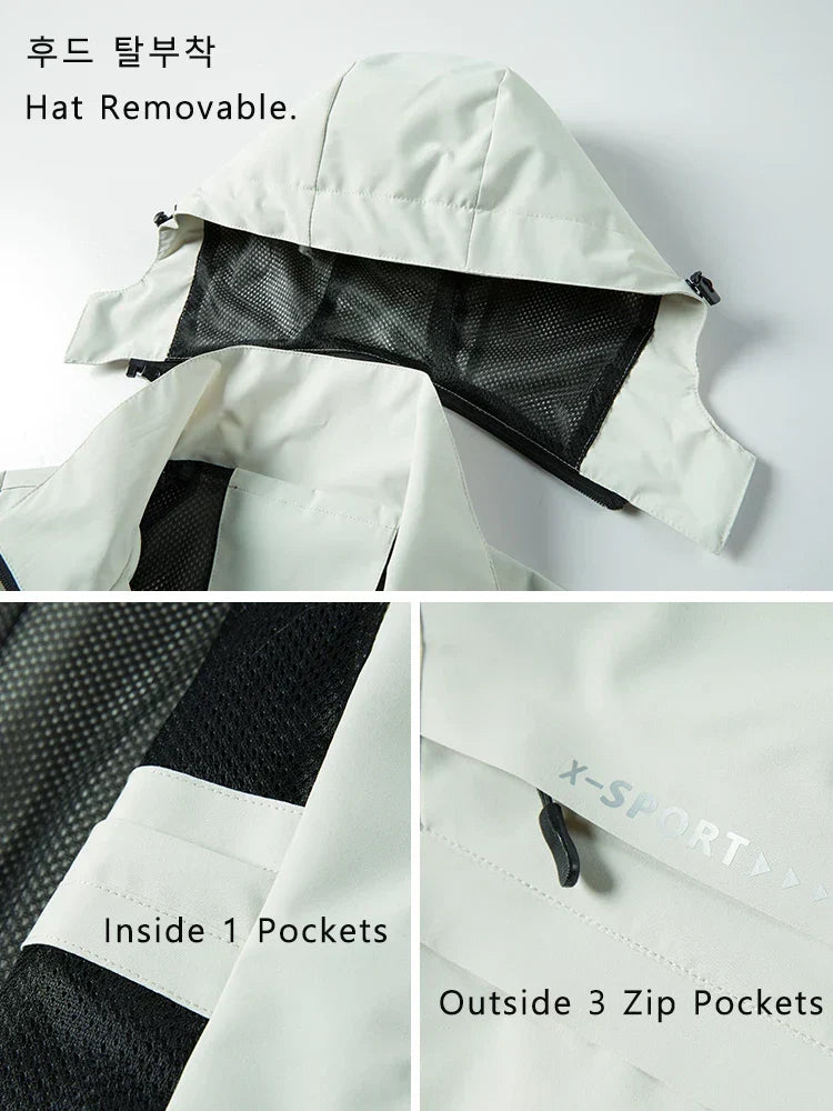 Unisex Waterproof Hooded Windbreaker